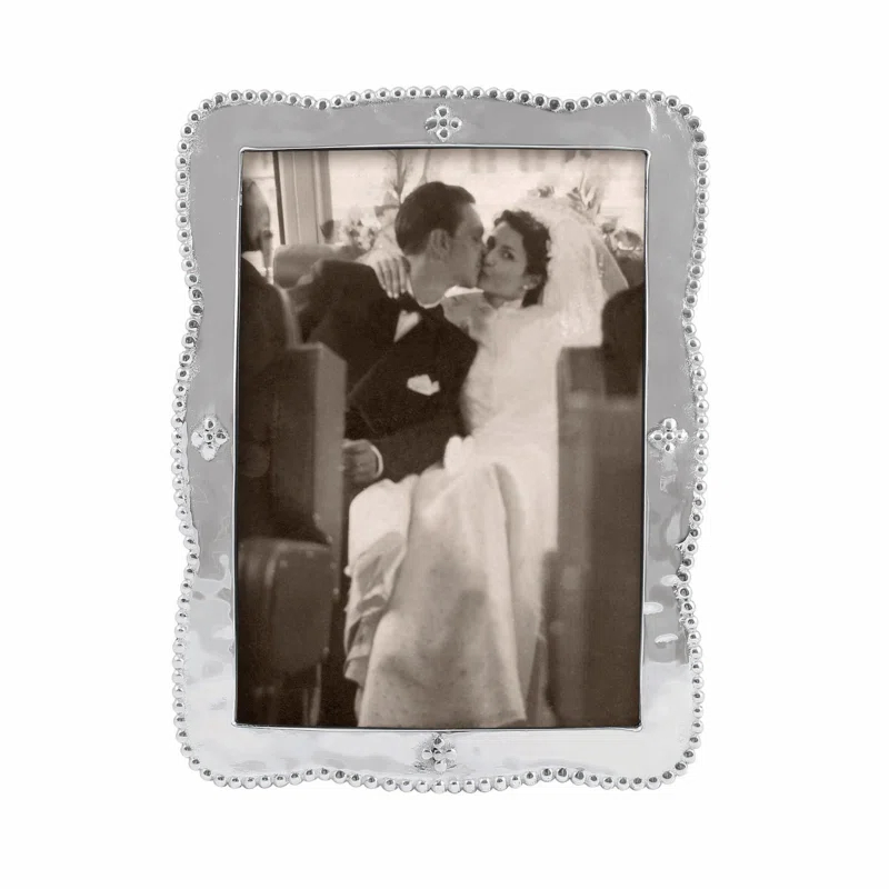 Mariposa Sueno Silver Metal Beaded Picture Frame