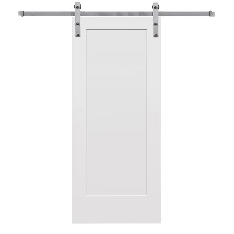 MMI DOOR Door Hinge 80'' Solid + Manufactured Wood Paneled with Installation Hardware Kit Barn Door