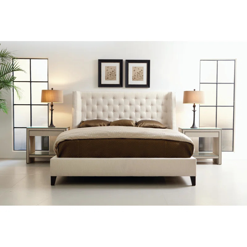 Maxime Upholstered Wingback Bed
