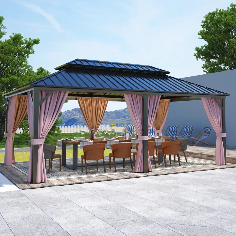 EAGLE PEAK Outdoor Aluminum Frame Hardtop Patio Gazebo