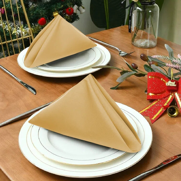 Ruvanti Poly Cotton Enrich Twill Cloth Napkins (Set of 12)