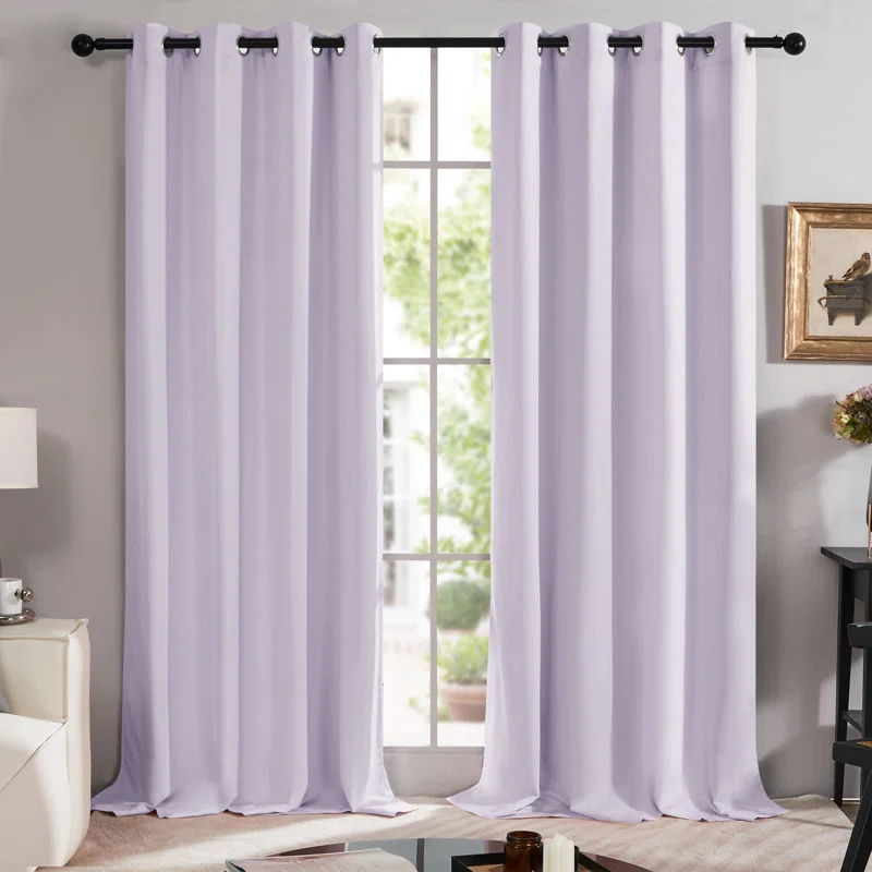 Deconovo 100 Percent Blackout with Liner Grommet Curtain Panel Pair (Set of 2)