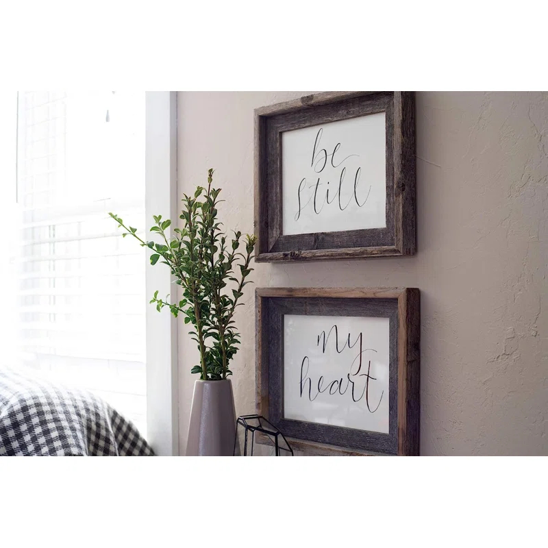 Millwood Pines Kattan Weathered Gray Wood Beveled Picture Frame