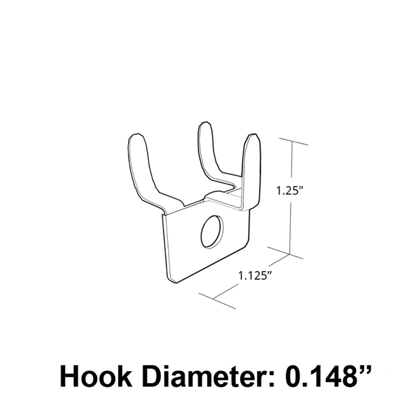 Azar Displays Metal Prong U-Hook, 20-Pack (Set of 20)