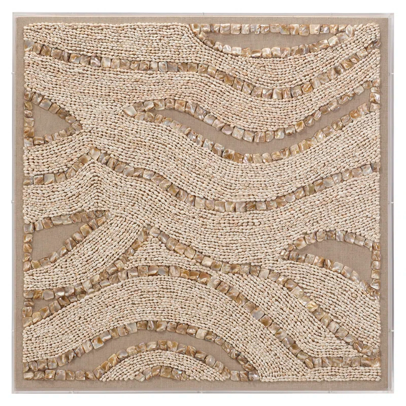 Jamie Young Company Big Wave Handmade Boho Abstract Wall Decor on Shell