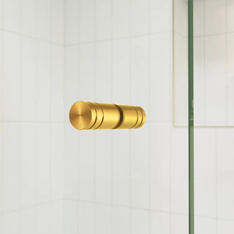 Glass Warehouse 34" W. x 58.25" H in. Frameless Glass Hinged Bathtub Door GW-B-GH-34-SB