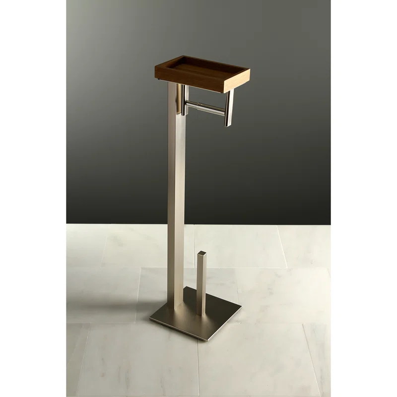 Kingston Brass SCC8508 Kingston Brass Edenscape Freestanding Toilet Paper Holder with Storage Shelf