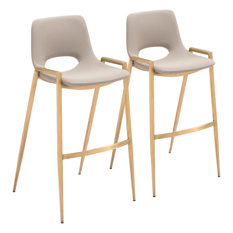 Zuo Hospitality Desi Black Upholstered Counter Stool (Set of 2)