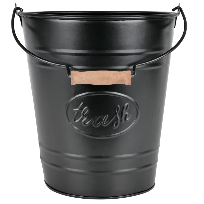 Autumn Alley Rustic Galvanized Trash Can Waste Basket 2 Gallon