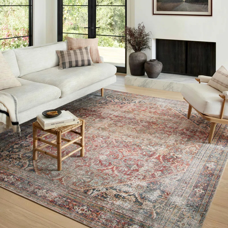 Amber Lewis x Loloi Georgie Red / Navy Area Rug