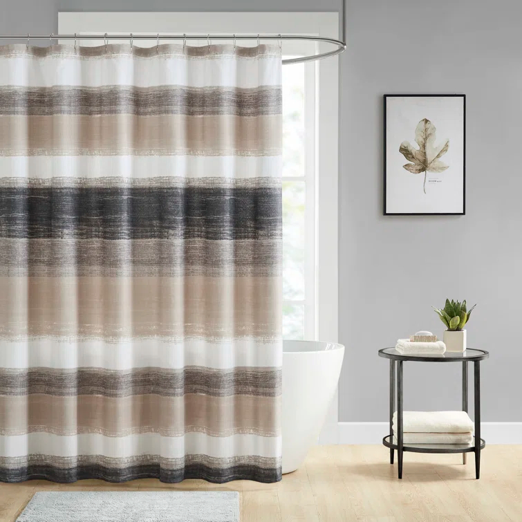 Madison Park Essentials Saben Stripe Print Shower Curtain