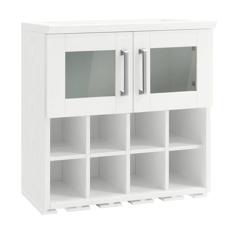 NewAge Products 8 Bottle Wall Mounted Wine Bottle & Glass Rack