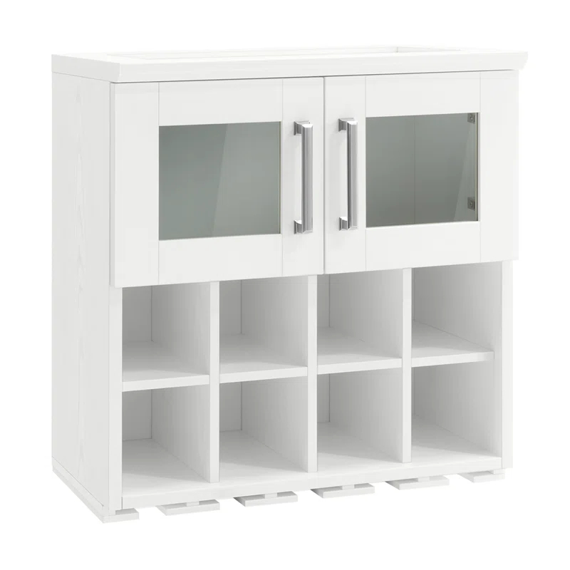 NewAge Products 8 Bottle Wall Mounted Wine Bottle & Glass Rack