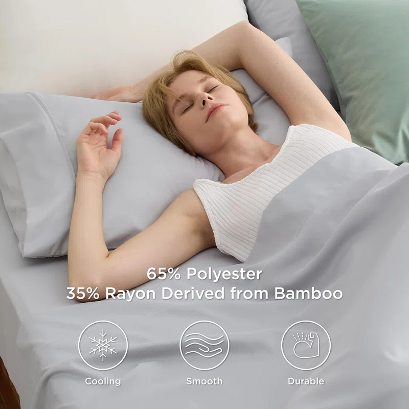 Bedsure Bedsure Pillow Cases Queen Size Set Of 2 - Polyester & Rayon Derived From Bamboo Cooling Pillowcase, Breathable, Soft And Wrinkle-Free Pillow Covers With Envelope Closure, Gifts, 20X30 Inches