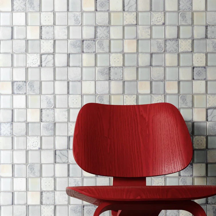 Supreme Tile Classic Roman 11.82 in. x 11.82 in. Squares Glossy Glass Mosaic Tile