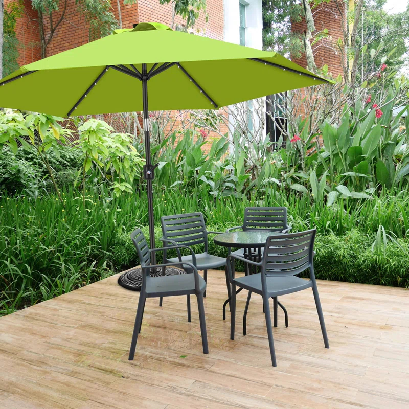 KUTIME Fruiteam 90'' Lighted Tilt Market Umbrella