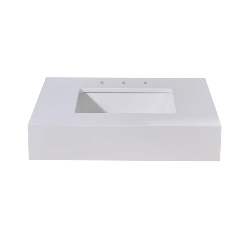 30" Single Bathroom Vanity Top in Snow White with Sink