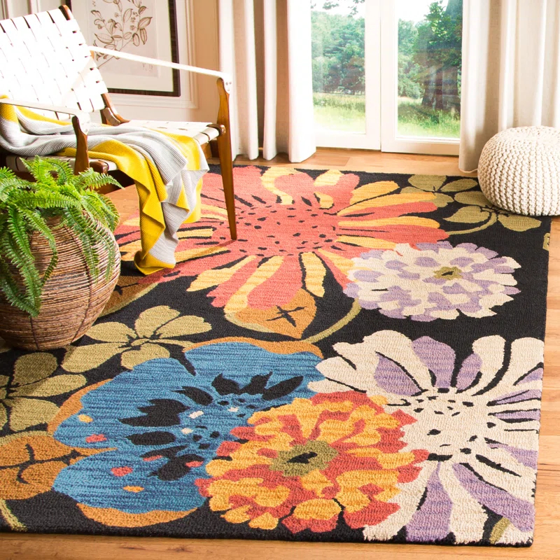 World Menagerie Arber Jardin Hand Tufted Wool Floral Rug