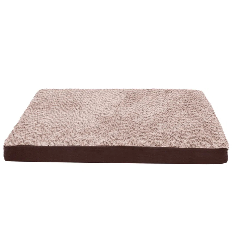 FurHaven Two-Tone Faux Fur and Suede Deluxe Orthopedic Dog Bed