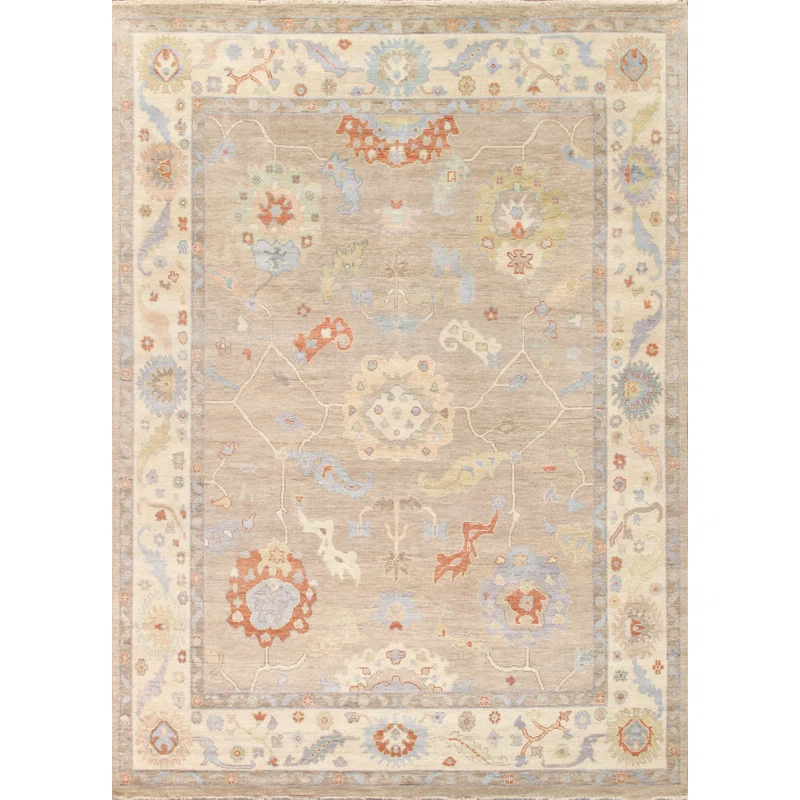 Pasargad Oushak Hand Knotted Wool Floral Rug