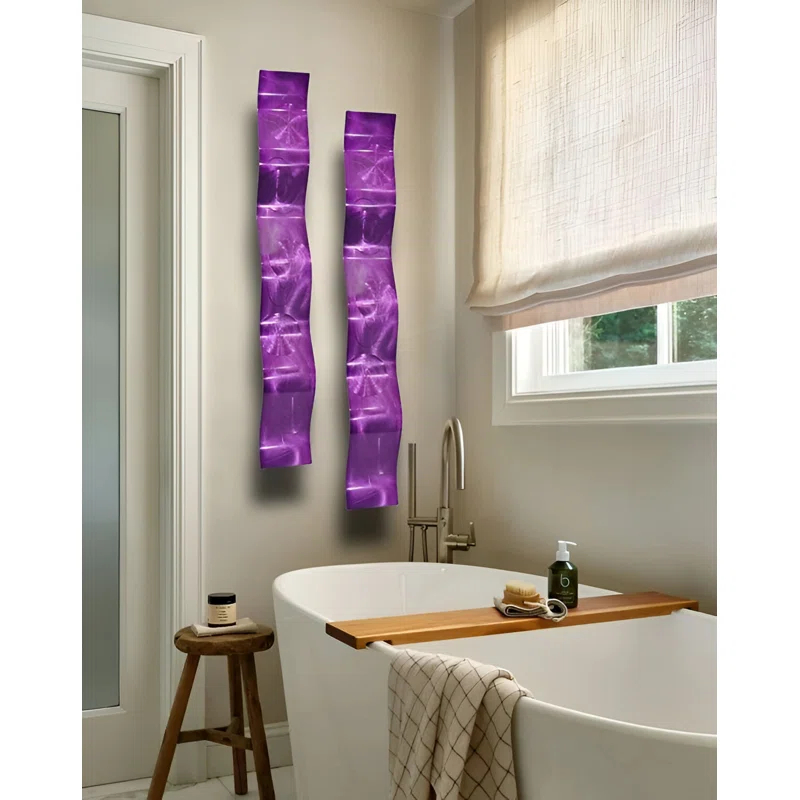 Handmade Modern Abstract Wall Decor on Metal (Set of 2)