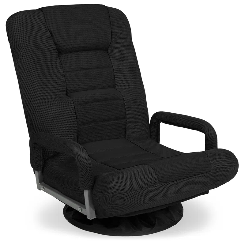 Trule Alba 360-Degree Swivel Gaming Floor Chair w/ Armrest Handles, Foldable Adjustable Back
