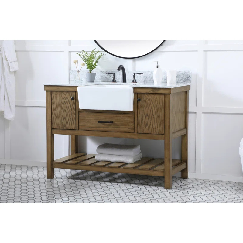 Elegant Kitchen and Bath Elegant Kitchen and Bath 42 Inch Single Bathroom Vanity in Driftwood with Backsplash