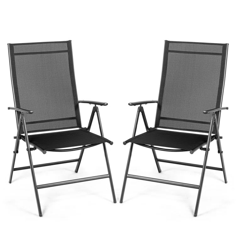 Corrigan Studio® Set Of 2 Adjustable Portable Patio Folding Dining Chair Recliners