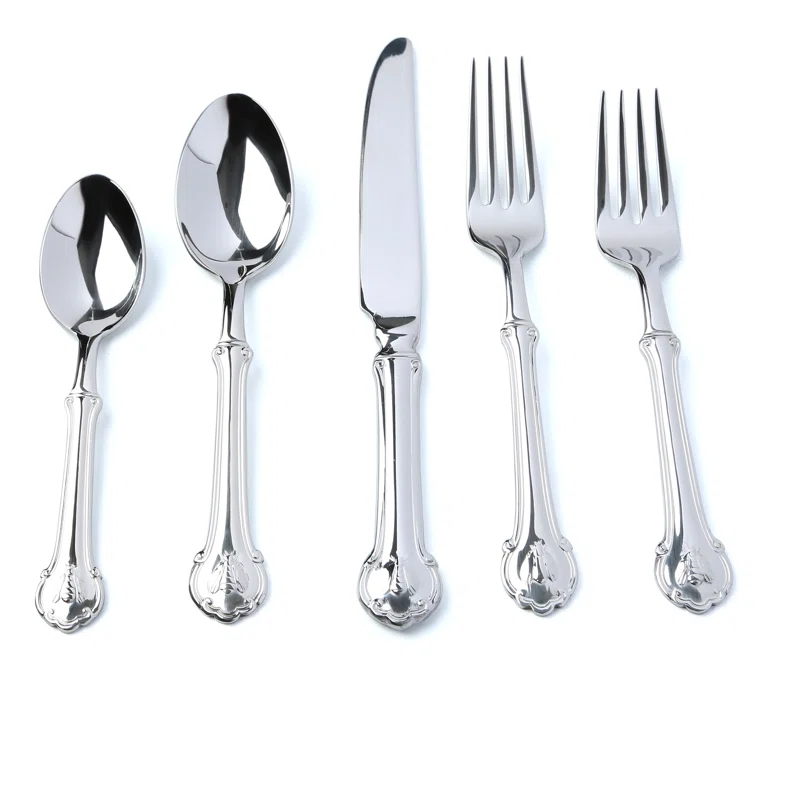 Wallace Wallace Napoleon Bee 45-Piece 18/10 Stainless Steel Flatware Set