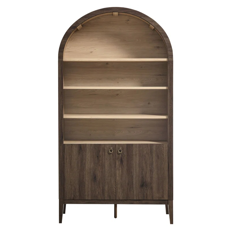 Modway Nolan 74" Tall Arched Storage Display Cabinet Bookshelf