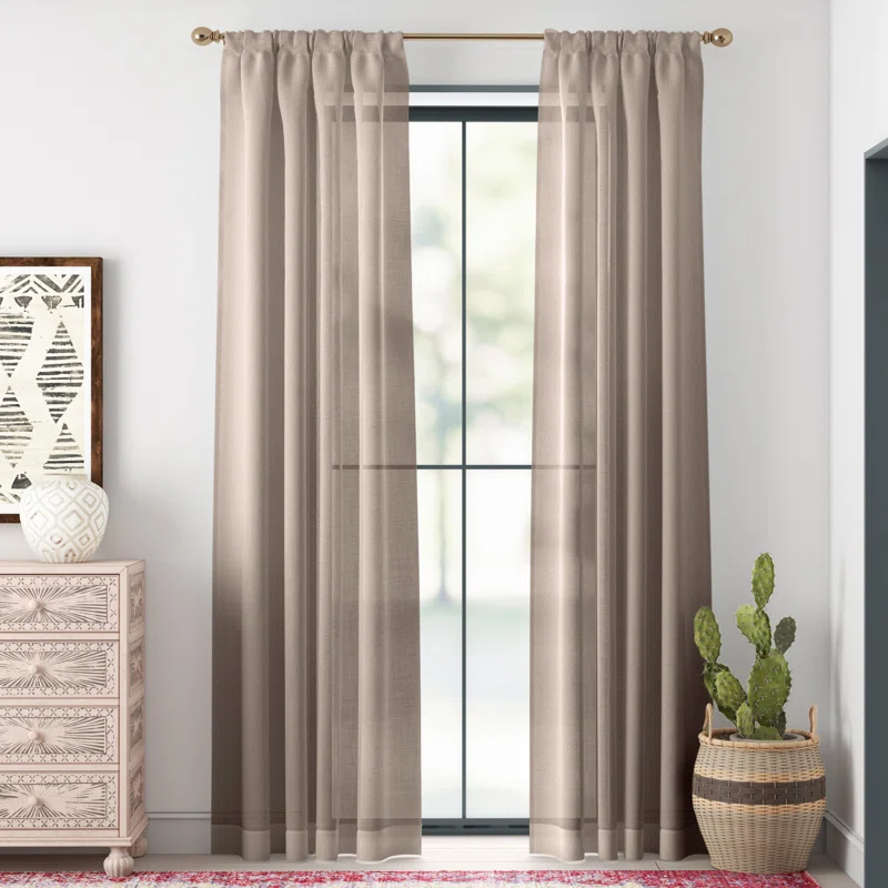 Eclipse Chelsea Polyester Sheer Curtain Single Panel
