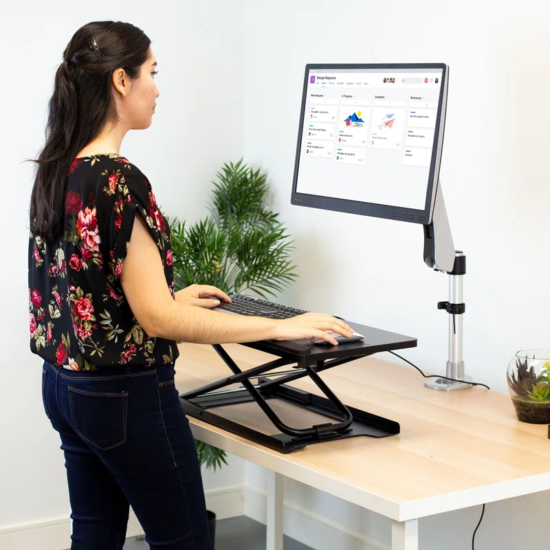 Mount-It! Height Adjustable Standing Keyboard Tray for Desktop, Sit Stand Key Board & Mouse Platform