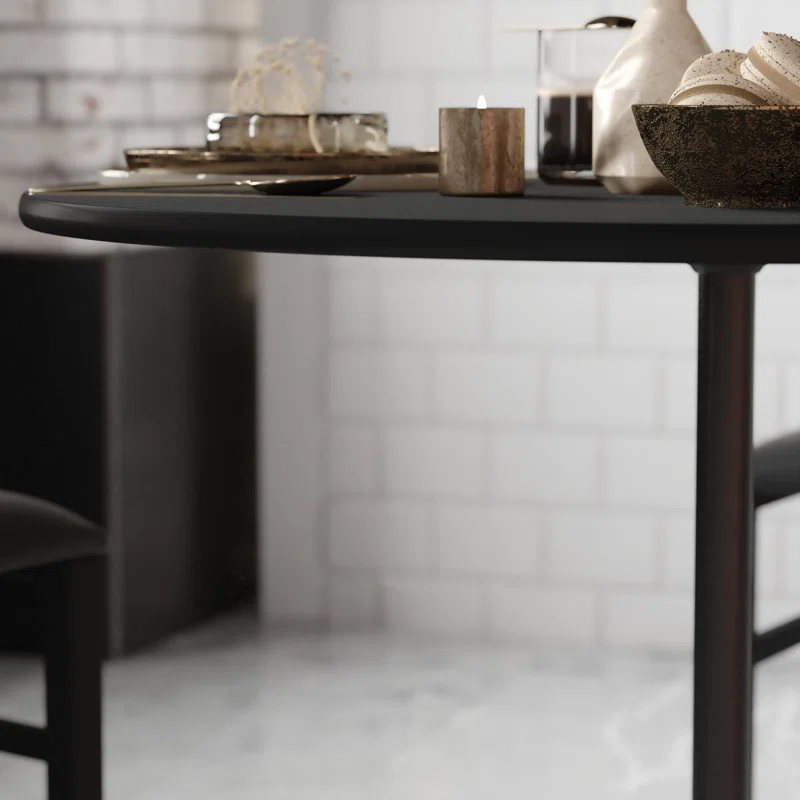 Flash Furniture Marrel Round Wood Cocktail Table with Columns by Flash Furniture