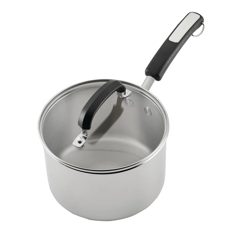 Farberware Farberware Brilliance Stainless Steel Saucepan With Lid, Dishwasher Safe And Induction Suitable, 3 Quart, Silver