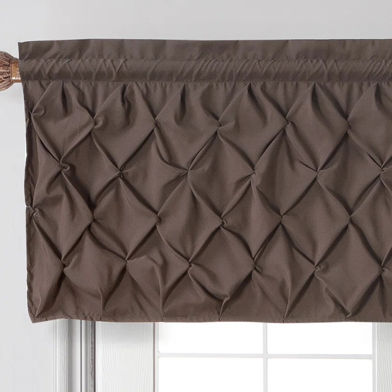 VCNY Carmen Solid Pintuck Curtain Valance, 60" x 20"