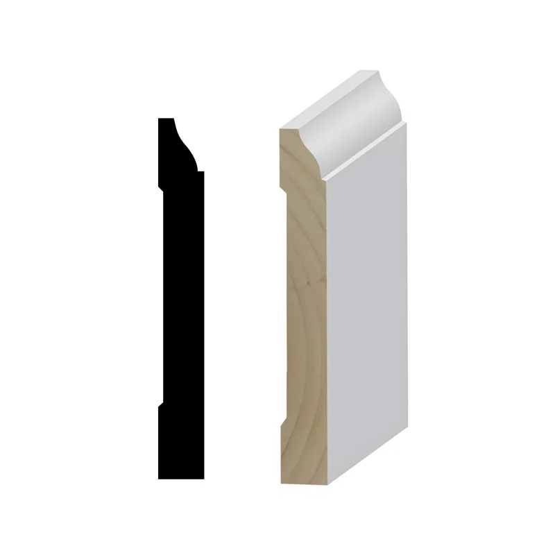 RESO 3.25'' H x 96'' W x 0.56'' D Primed Pine Finger-Joined Pine Wood Baseboard Molding 20-piece 160 ft. Total