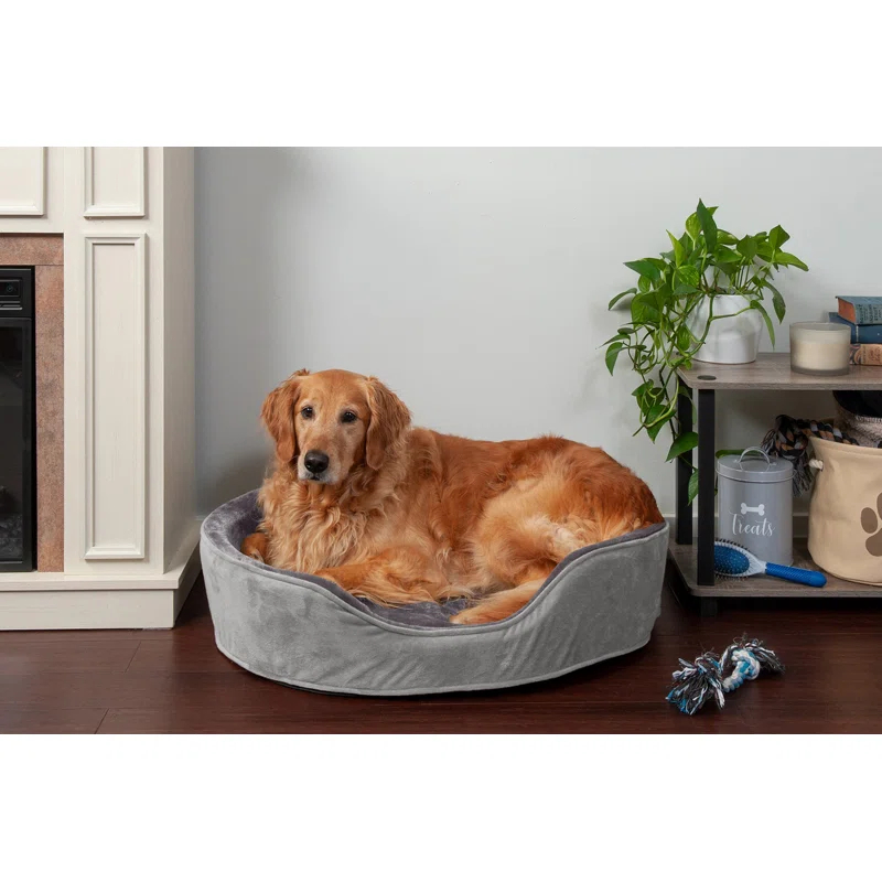 FurHaven Plush & Velvet Oval Dog Bed