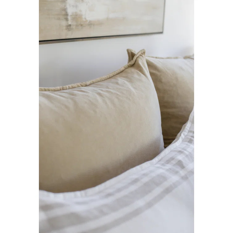 Bianca Velvet Oversized Pillow by Pom Pom at Home - Natural