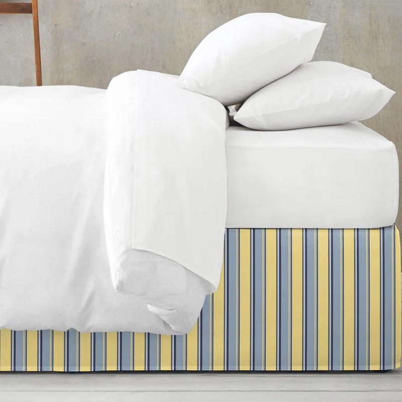 Gino Stripe Cotton Tailored Bed Skirt