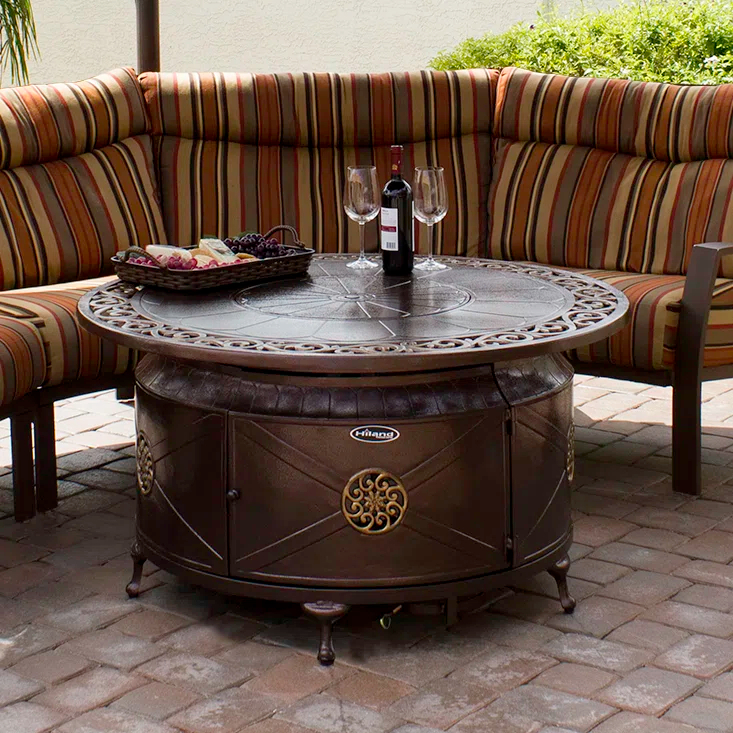 Ebern Designs Sorrels Aluminum Propane Fire Pit Table