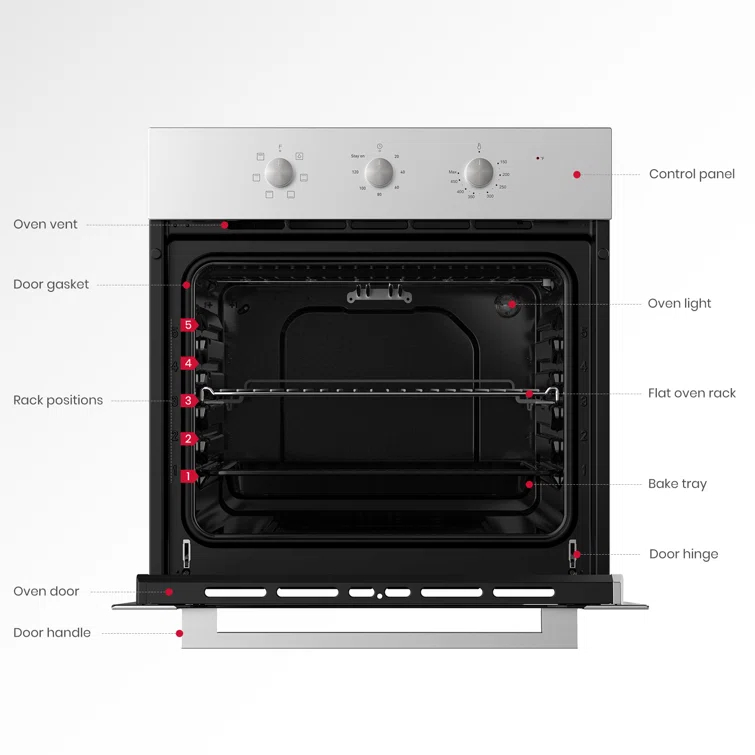 GASLAND 24" 2.3 cu. ft. Electric Single Wall Oven With 6 Cooking Functions ES606MS