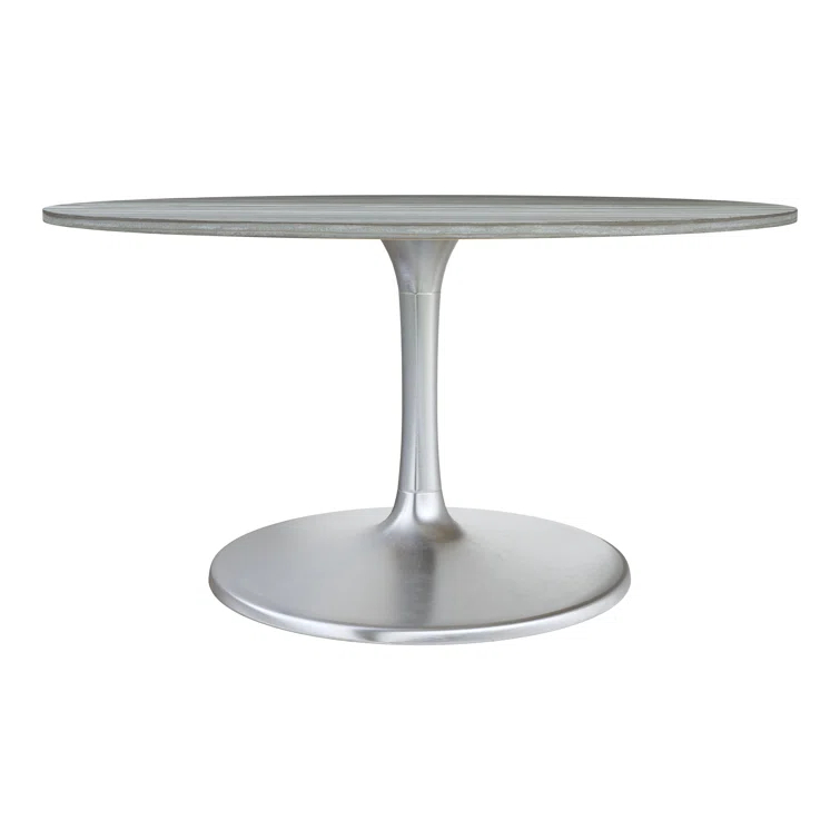 Zuo Hospitality Round Marble Top Metal Base Dining Table