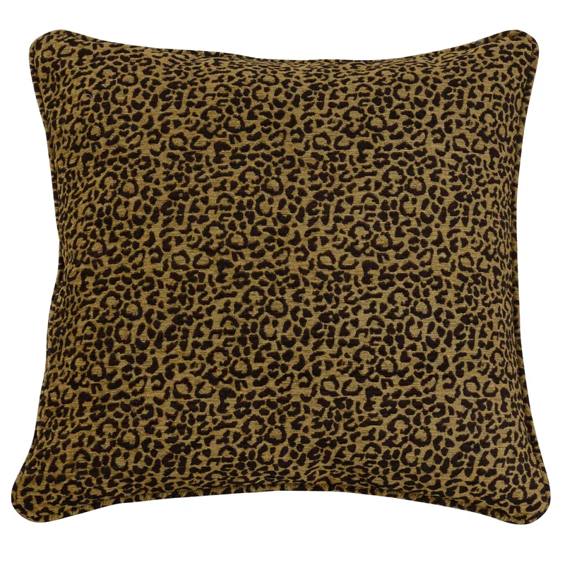 Paseo Road by HiEnd Accents San Angelo Leopard Chenille Western Rustic 27x27 inch Euro Sham