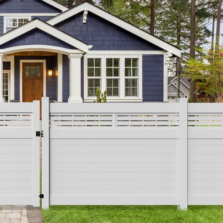 Barrette Outdoor Living Horizontal Fence Boardwalk White Vinyl Panel Kit