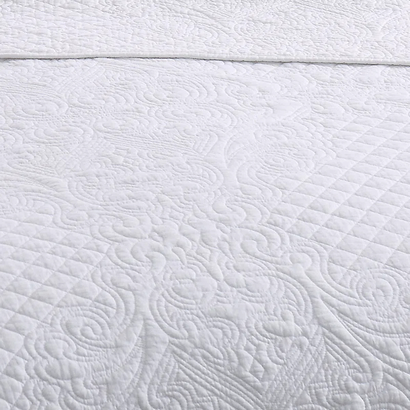 French Tile Scalloped Quilt Set Cotton Standard Quilt Set