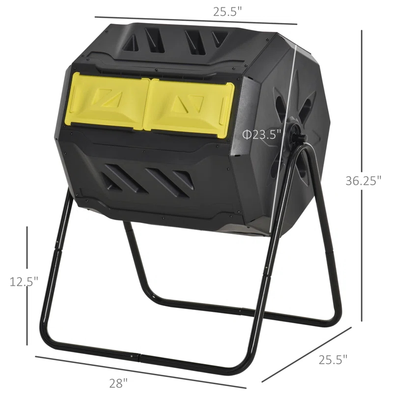 Outsunny 42.3 Gallons Outdoor Tumbler Composter with Latching Lid