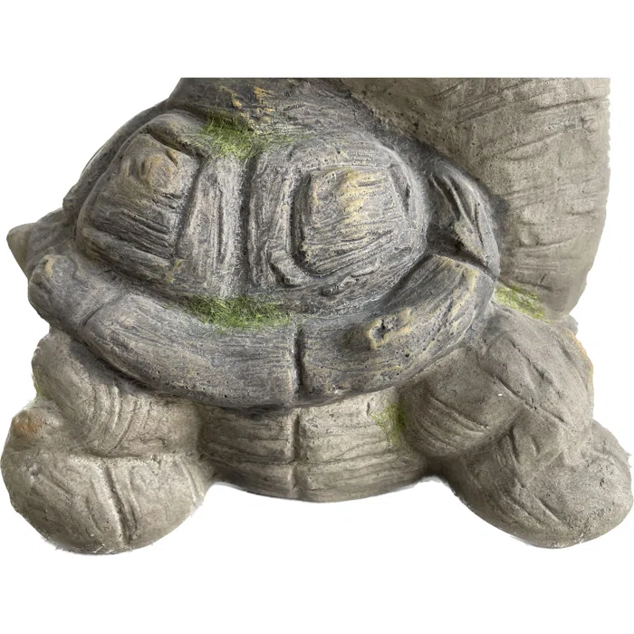 Bay Isle Home™ Swallow 15.75" Mossy Turtle Garden Statue Solar Eyes