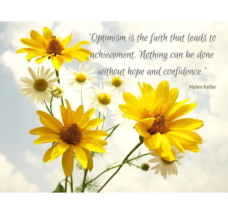 August Grove® August Grove® ArtsyQuotes Gallery Wrapped Canvas Art Titled: Helen Keller Quote: Optimism