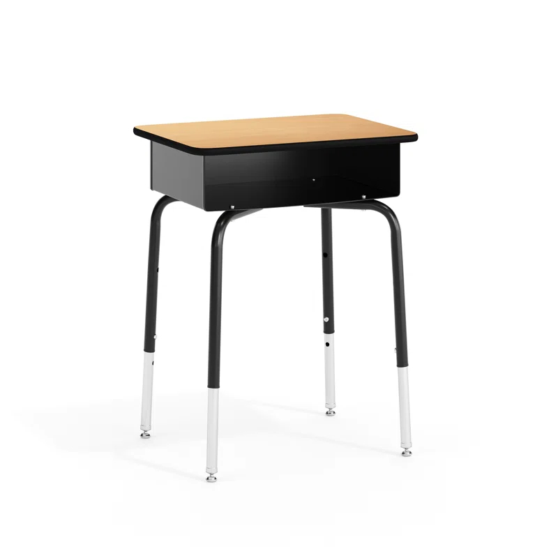 Flash Furniture Goddard Height-Adjustable Open Front Student Desk with Metal Book Box