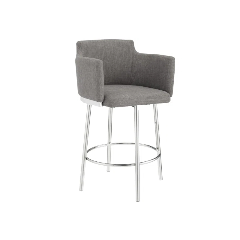 Orren Ellis Chandy Swivel Upholstered Counter Stool with Metal Frame